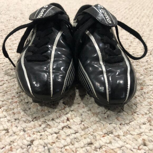 Lotto Soccer Futbol Cleats Shoes Black/Gray Lace Up Punto Flex Low Top Youth 2 - Picture 7 of 8